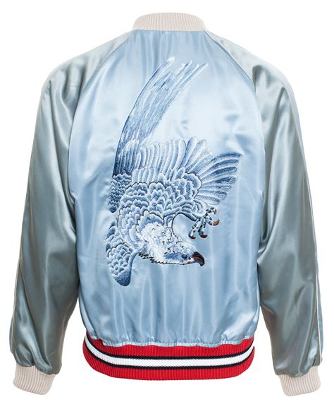 gucci red white and blue bomber jacket|Gucci bomber jacket men's.